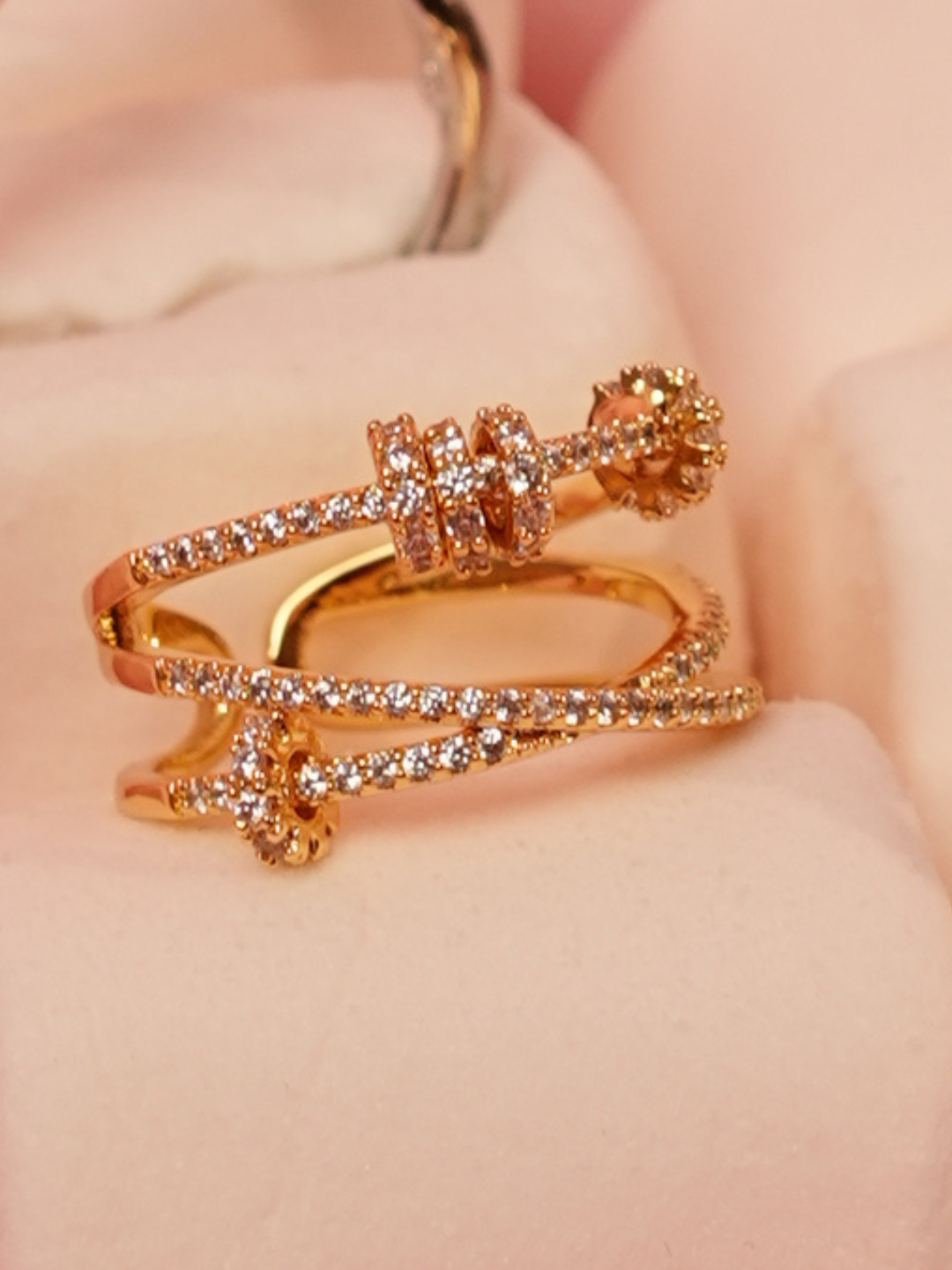 Criss-Cross Sparkle Wrap Ring