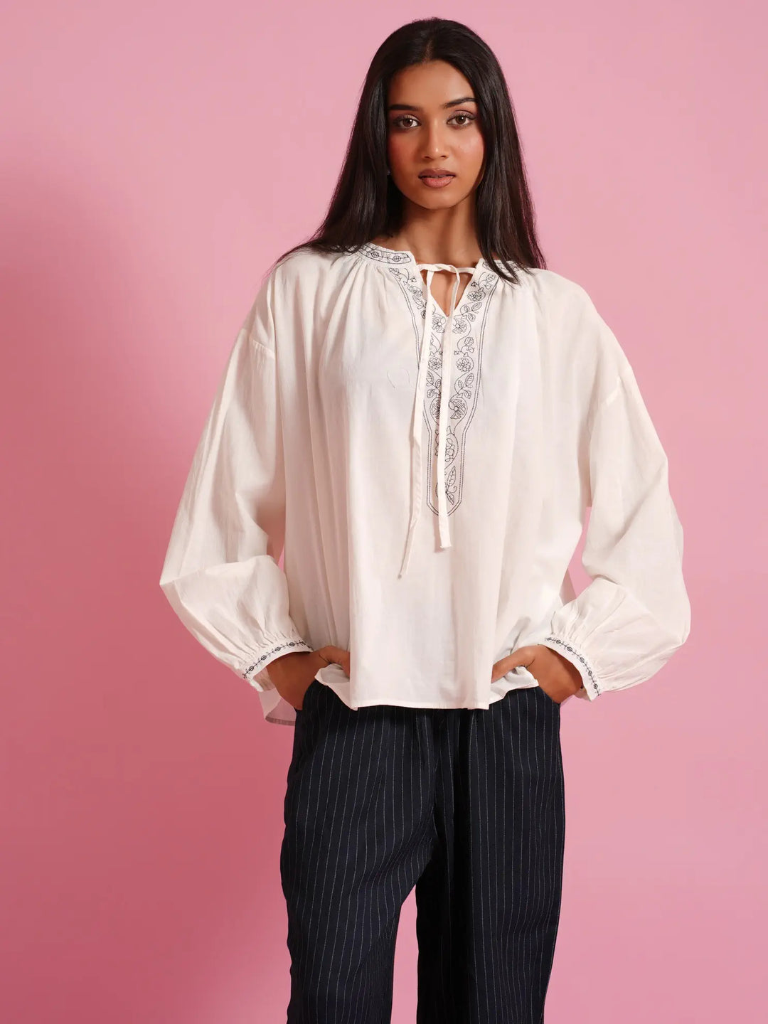 White Full Sleeves Top