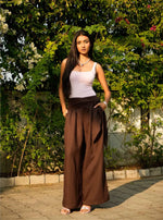 Load image into Gallery viewer, Brown Linen Wide Pants
