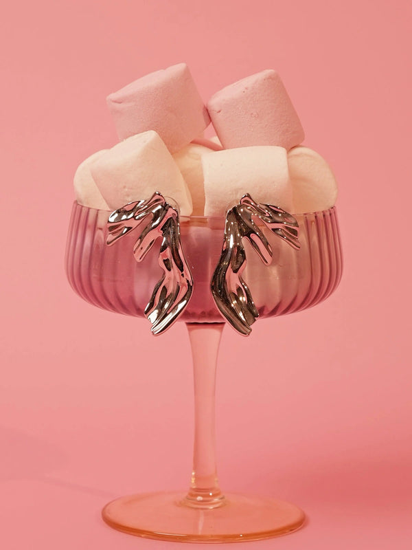 Abstract Sculpted Silver-Tone Statement Earrings