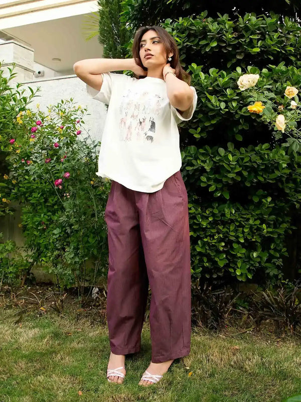 Plum Carrot Fit Pants